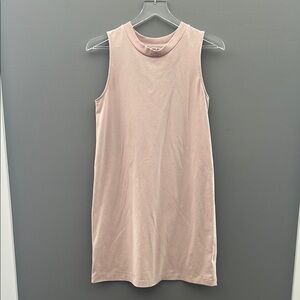 Sleeveless shirt dress tan size S